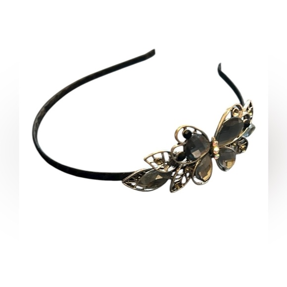 Accessories - Black Butterfly Rhinestone Headband